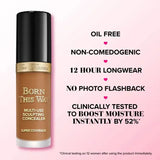 Too Faced Born This Way Concealer Light Beige side view of packaging with shade name