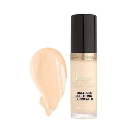 Too Faced Born This Way Super Coverage Concealer in Swan 13.5ml tube, full coverage liquid concealer for flawless complexion, product packaging