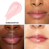 Close-up of Too Faced Lip Injection Extreme Lip Plumper Bubblegum Yum tube with doe-foot applicator