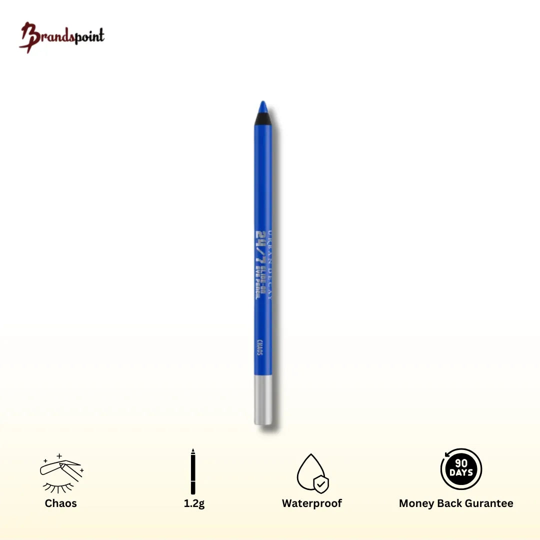 Urban Decay 24/7 Glide-On Waterproof Eye Pencil in Chaos shade - vibrant cobalt blue matte eyeliner pencil